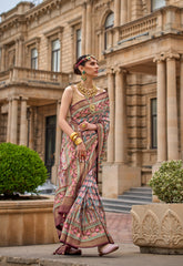 Brown Contrasting Modern Traditional Indian Designer Silk Saree | Celebrity Saree | Bollywood Saree